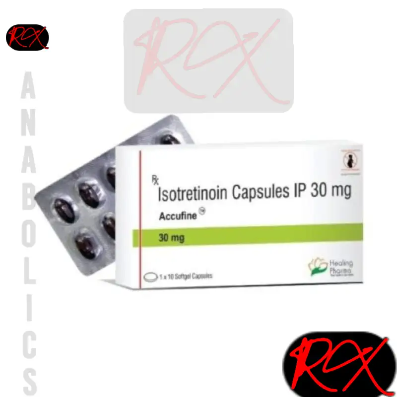ACCUTANE (ISOTRETINOÍNA CÁPSULAS IP) 30 MG / POR GUIA – HEALING PHARMA [PACOTE DE 10 COMPRIMIDOS]